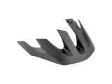 Black Trek Tyro youth bike helmet with visor for sun and rain protection, shown attached to the helmet in the image.