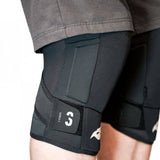 Bluegrass Bluegrass 3Strap Knee Pads Level 2 certified mountain biking protective clothing on a rider's knees.