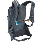Thule Rail Pro E-MTB hydration backpack in slate color with 18L cargo capacity and 2.5L water reservoir, designed for biking accessories.