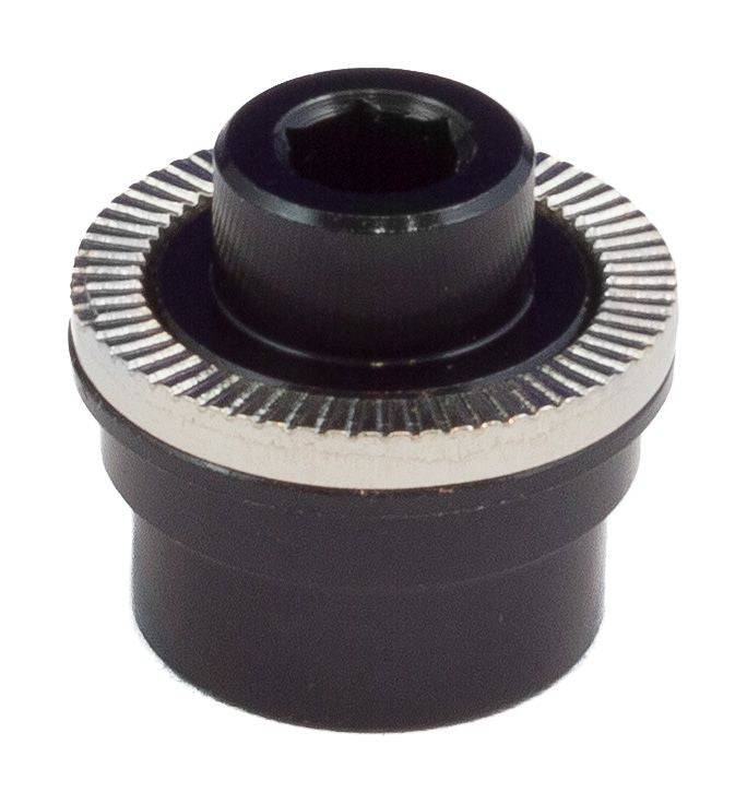 Vision Team 30 hub drive side end cap for cycling components, showcasing the black replacement part attached to the hub.