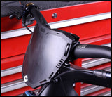 ODI Universal Enduro Bike Number Plate with adjustable offset mounting system, durable components for motorcycle customization.
