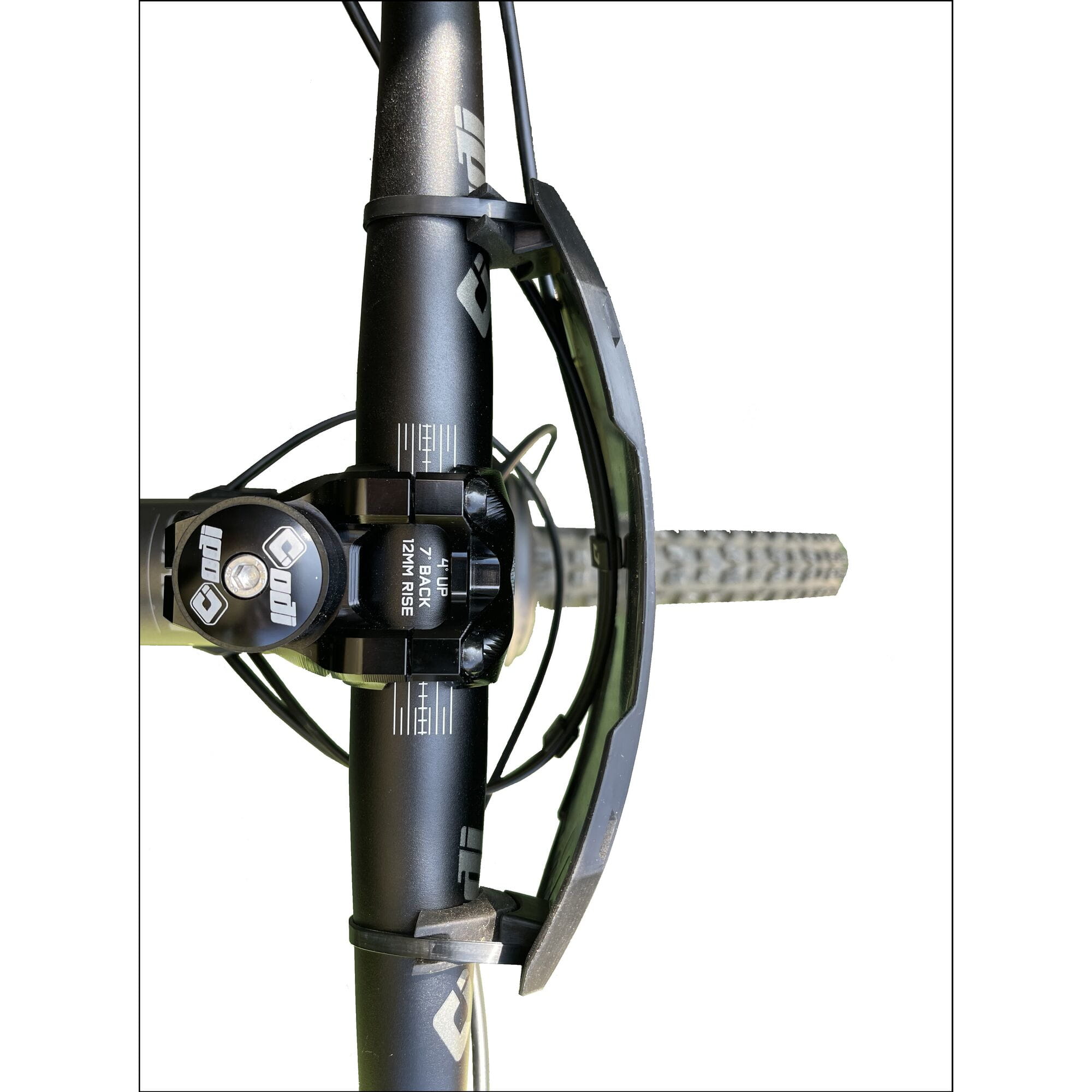 ODI Universal Enduro Bike Number Plate with adjustable offset mounting system, durable components for off-road riding.