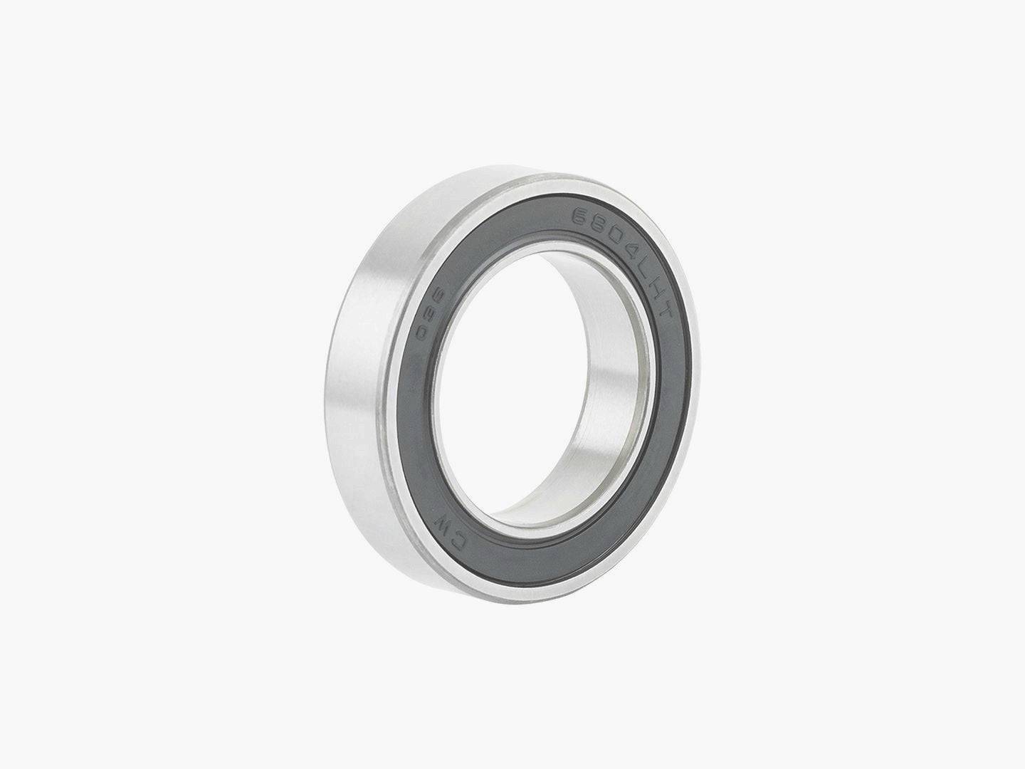 Bontrager 6804 LLH replacement hub bearing in silver, corrosion-resistant bike component for bike wheel maintenance.
