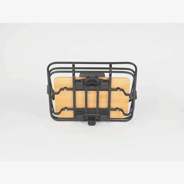 AtranVelo EPIC RETRO AVS bike basket with bamboo base, 8L capacity, mounted on bike handlebar or rear rack.
