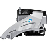 Shimano Altus FD-M315 front derailleur for 7/8-speed bikes, featuring double top swing and dual pull design.