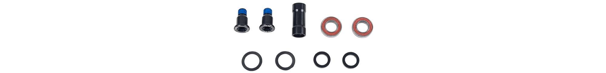 Trek Boone IsoSpeed internal parts kit in black for 2014-2018 mountain bike models, showing various components and hardware.