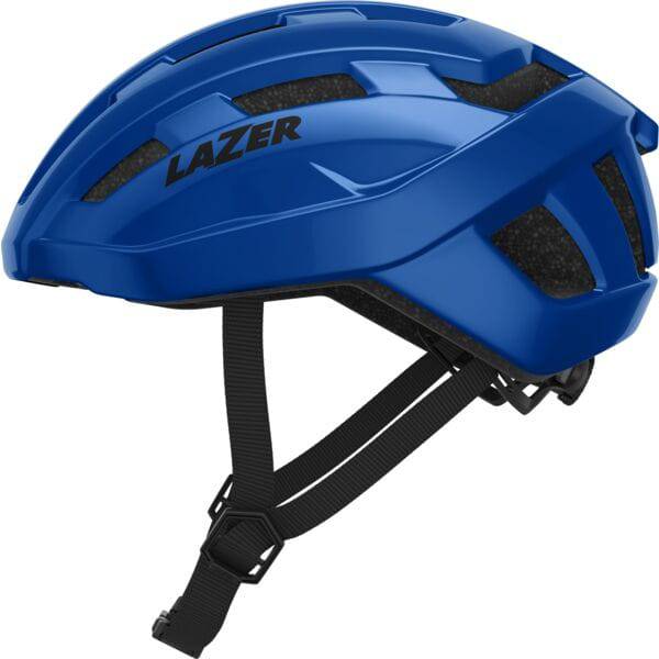 Lazer Tempo KinetiCore helmet with adjustable fit, LED light mount, unisex design, shown in profile view.