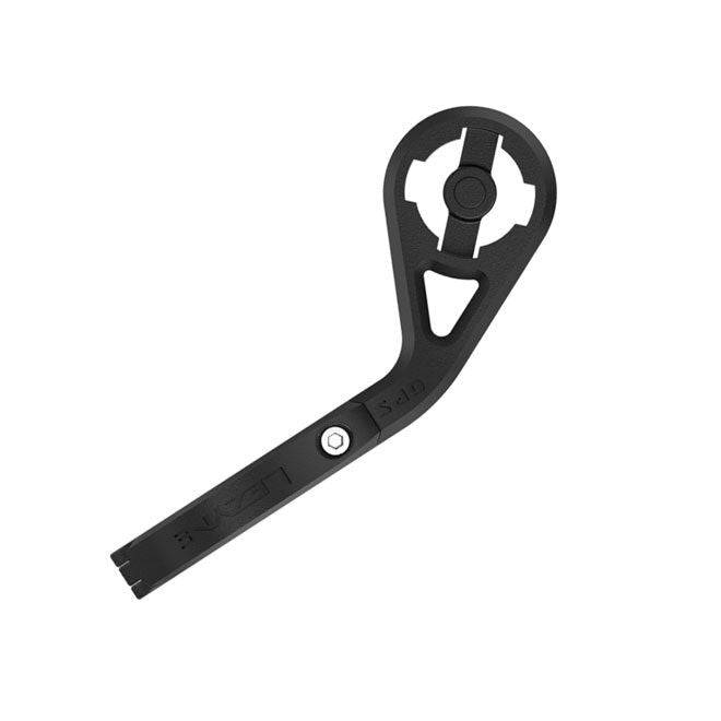 Lezyne GPS front bar mount in black for secure X-Lock bike computer attachment on handlebars.
