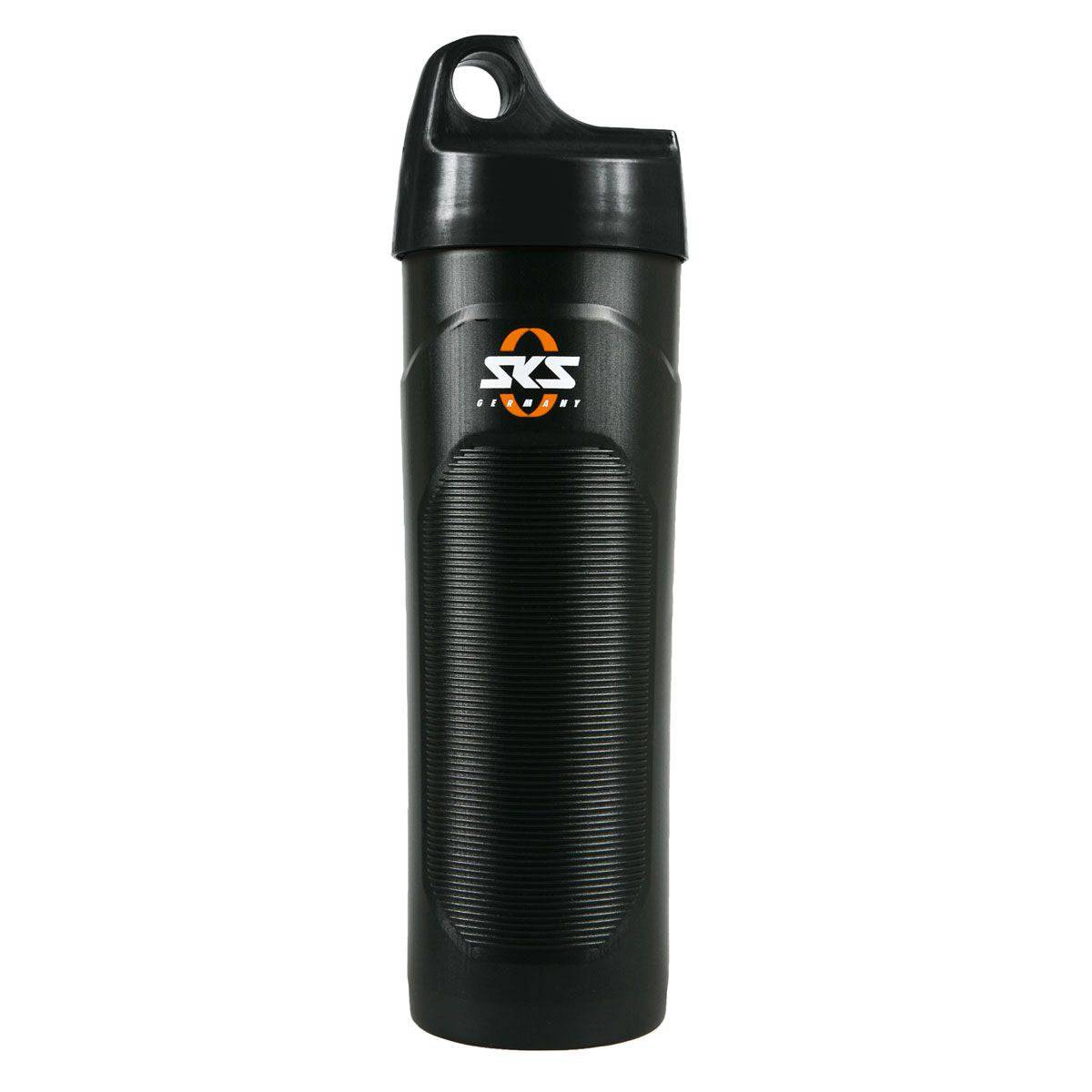 SKS Cagebox bike tool storage bag attached to a bicycle frame, compact and durable workshop accessory for tool organization.