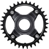 Shimano STEPS SM-CRE80 34T chainring for e-bike, compatible with 11/10-speed HG chains, showing the silver component with teeth.