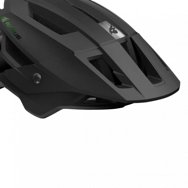 Bluegrass Rogue Core helmet replacement visor in black, showing the clear, durable plastic shield for motorcycle safety gear.