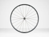 Bontrager Paradigm Pro 30 TLR disc road wheel with aerodynamic tubeless-ready rim and sleek black finish.