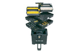Topeak PrepStation Pro mobile bike repair workstation with 55-piece tool kit in black, featuring organized tools and workspace.