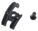 Trek black narrow bottom bracket cable guide for 18mm cable routing, component for bike maintenance and repair.