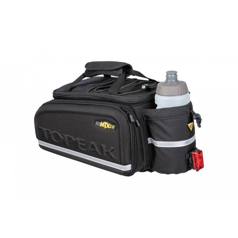 Topeak MTX TrunkBag EXP black bike rack bag with QuickTrack system, expandable pannier and accessories for cycling storage
