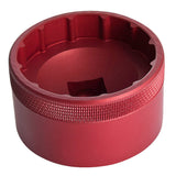 UNIOR BSA30 bottom bracket socket tool with 1/2" drive, red anodized finish, designed for bike workshop maintenance.