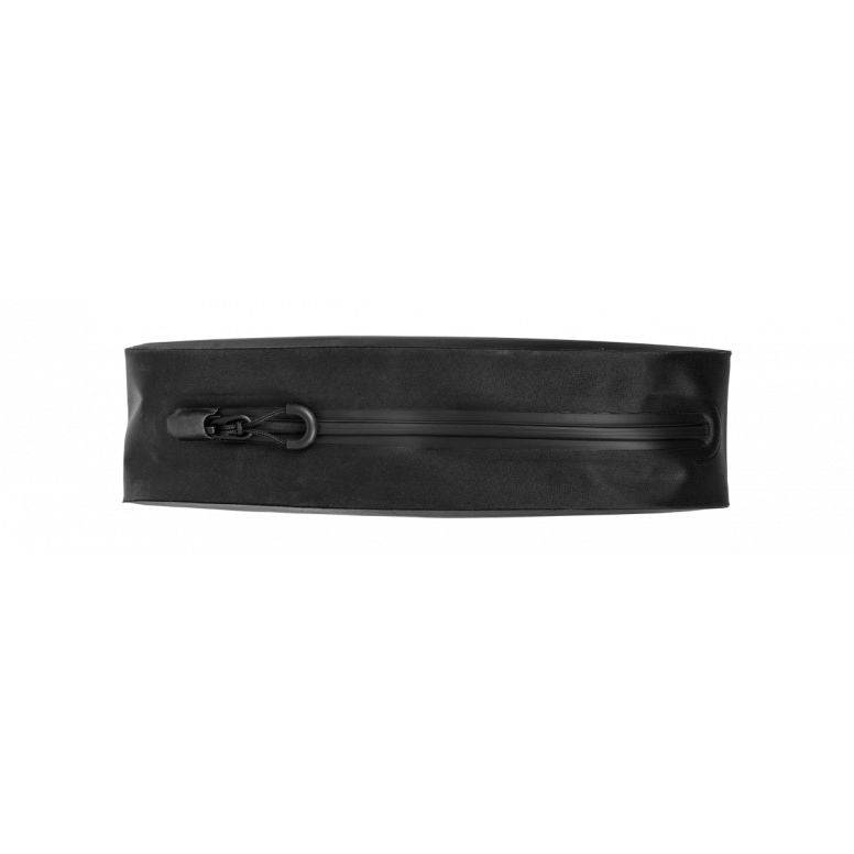 Black Topeak Toploader Drybag 1L waterproof bikepacking accessory mounted on a bike's top tube.
