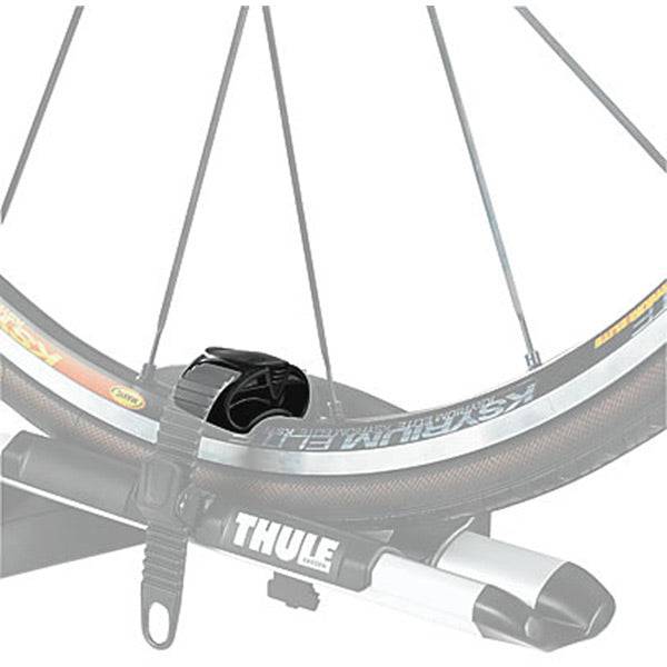Thule wheel strap adaptors for cycle carriers, designed to protect low-profile bike rims during transport.