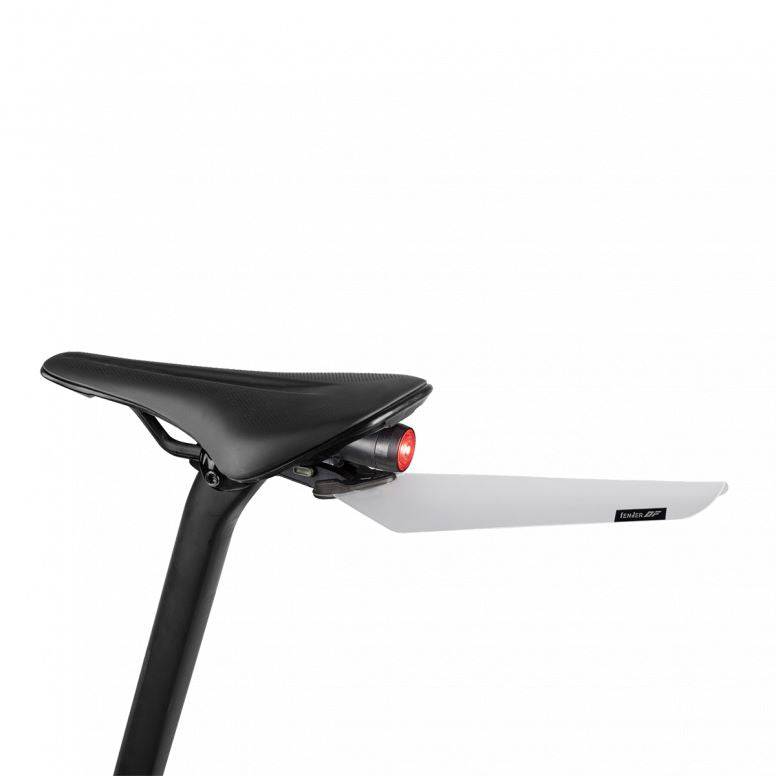 Topeak Flashfender Deluxe Duo Fixer bike fender with black and transparent brackets, designed for bike protection accessories.