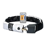 Hiplok ORIGINAL V1.5 wearable bike chain lock in silver, 8mm x 90cm, secured with Sold Secure certification, on a bike accessory.