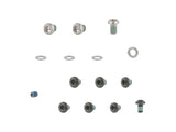 Trek Fetch+ 4 chainguard assembly hardware kit in black for e-bike components, showing mounting brackets and screws.