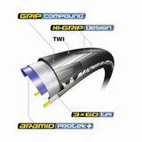 Michelin Power All Season road bike tire with high grip and puncture resistance, designed for versatile cycling performance.