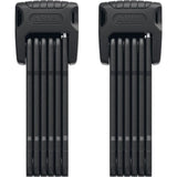 ABUS Foldable Bordo 6500K/90 BK SH Granit Twinset bike lock with XPlus security, shown in black, folded and ready for use.