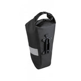 Topeak QR Fork Drybag 5.8L black waterproof bikepacking accessory attached to bike fork with secure bolt-on system