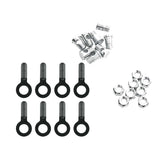 SKS 8-piece bolts, nuts, and endcaps set for chromoplastics and longboard mudguards, designed for bike accessories.