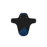 Black gloss RockShox MTB fender with blue print, designed for SID Ultimate fork, providing protection and mud coverage.