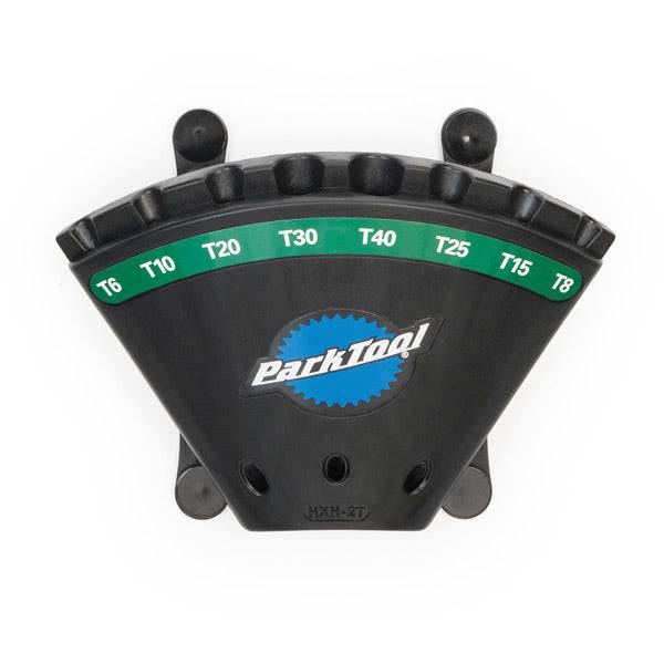 Park Tool HXH-2T wall mount holder for P-handle Torx wrenches, workshop storage solution for organized tools.