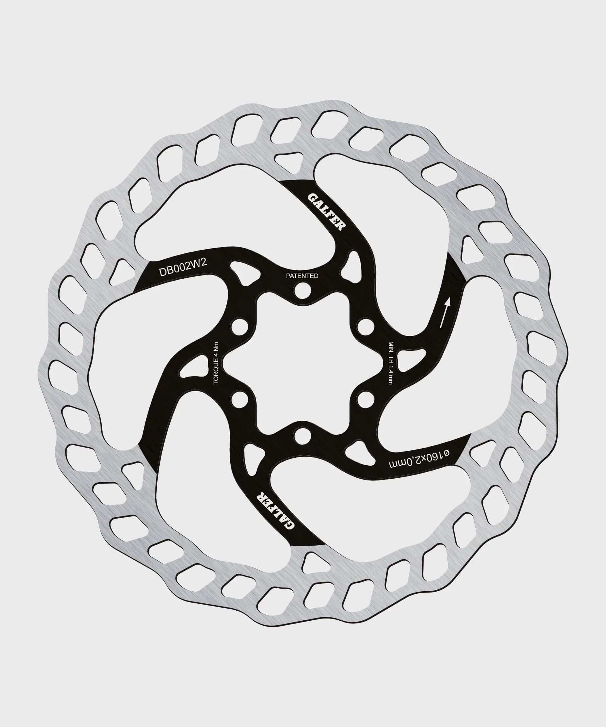 Galfer Wave 6-Bolt MTB disc rotor showing high-performance brake rotor with wave design and six-bolt mounting for mountain biking.