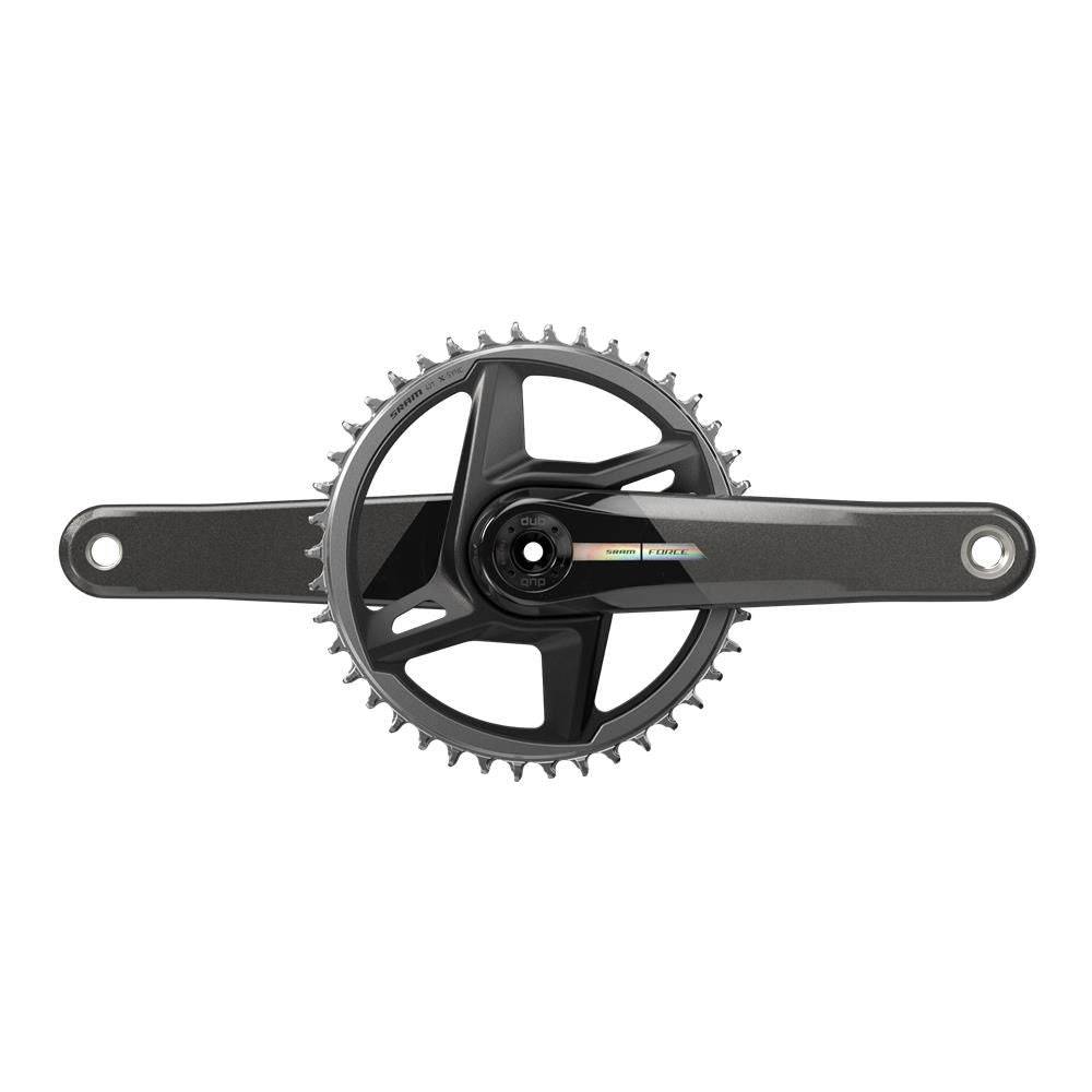 SRAM Force D2 1x Wide DUB direct mount crankset with 40T chainring in unicorn grey, 175mm length, 2023 model.