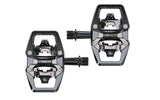 Trek Line Elite black clipless cycling pedals with 9/16 inch spindle, featuring durable components for road biking.