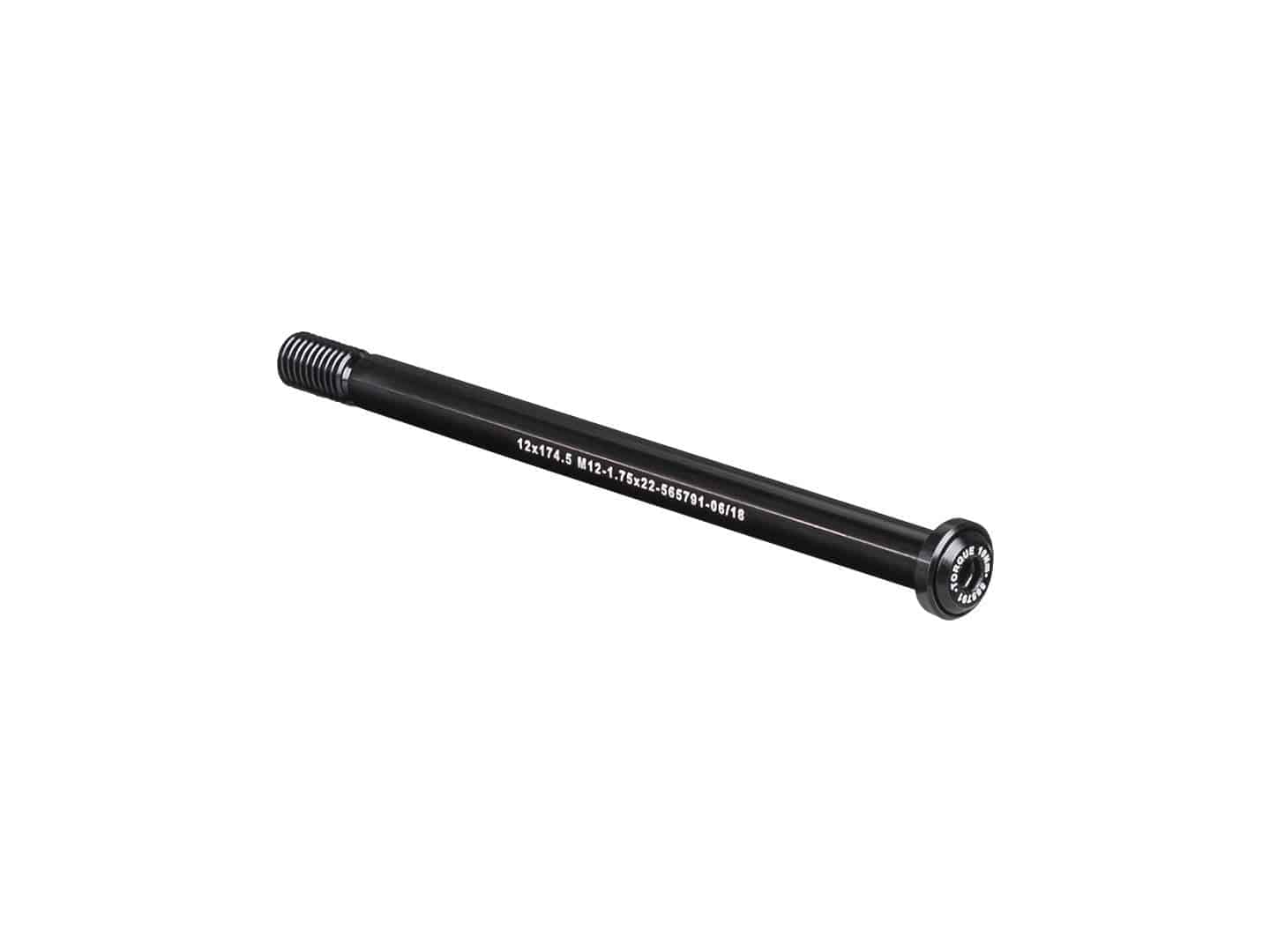 Bontrager Switch Lever rear thru-axle in black for bike wheels, 174.5mm component for bike wheel stability and security.