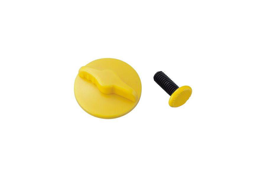 Topeak yellow nut accessory for Modula Java cage hydration bottle, securing attachment and hydration bottle compatibility.