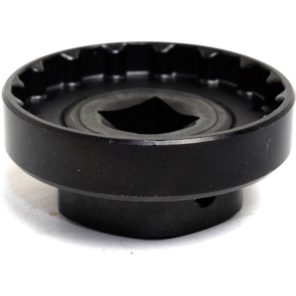 Shimano HollowTech II bottom bracket socket tool for workshop use, compatible with impact wrenches and bike maintenance.