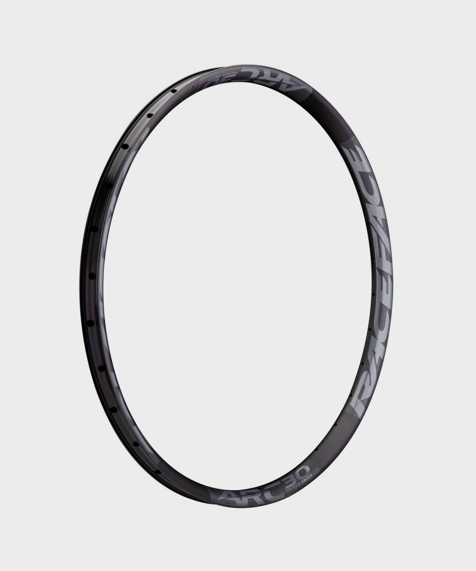 Race Face Arc heavy-duty mountain bike rim, tubeless ready, 27.5 and 29 inches, mounted on a wheel for mountain biking components
