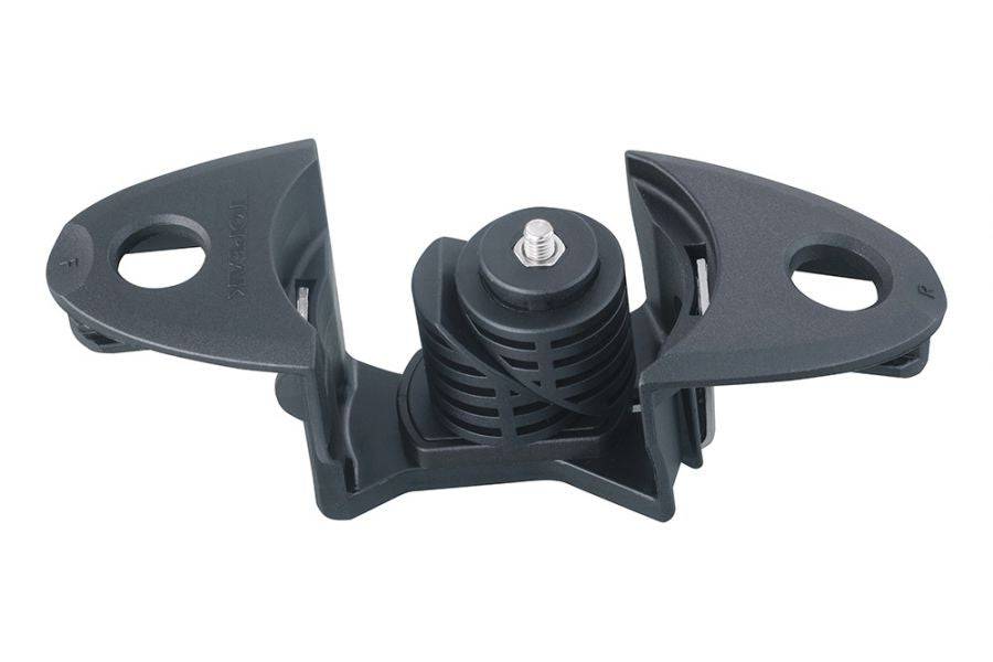 Topeak Fixer Set for DeFender M1 mudguard with replacement mounting hardware on steer tube, suitable for 19.6–35mm diameter.