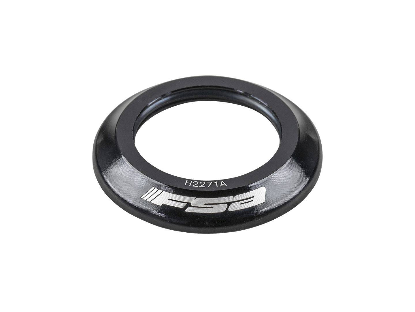 Black FSA H2271A 28.6mm bicycle headset top cap with 6.7mm height for Trek steering components.