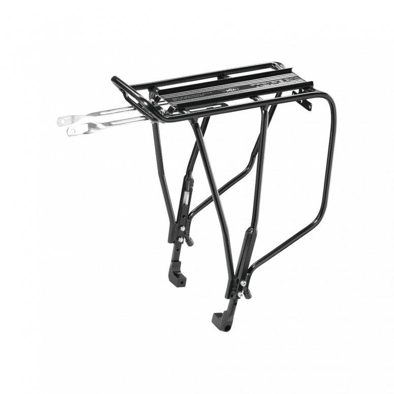 Topeak Super Tourist DX rear rack for 24-29 inch mountain bike wheels, black touring accessory with disc brake compatibility
