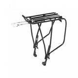 Topeak Super Tourist DX rear rack for 24-29 inch mountain bike wheels, black touring accessory with disc brake compatibility