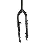Surly Troll MTB disc fork for 26-inch bikes with rim and disc brake mounts, black steel mountain bike component.