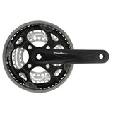 SunRace FCM300 triple crankset for mountain bikes with chain guard, compatible with 3x8/7-speed drivetrain, durable component for MTB.