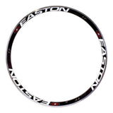 Easton EA90 TT road bike rim, 32mm depth, 16-hole tubular rim for high-performance cycling, shown with a close-up view.