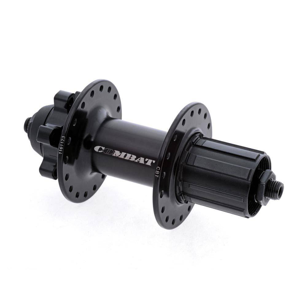 Halo Combat Disc hub CNC machined alloy with 36 holes and 6-bolt quick release axle mounted on a bicycle wheel.