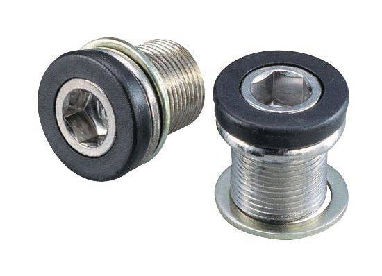 Pair of FSA Steel Crank Bolts for ISIS splined cranksets, durable bike components for secure fastening.