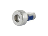 Silver Trek Fuel EXe battery end cap fastener, M3x0.5x6mm, for bike component replacement, shown in close-up view.