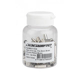 Jagwire silver brass open end caps for brake and road cables, 5mm to 4mm, 100-pack, bicycle component stops and accessories