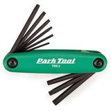 Park Tool TWS-2 fold-up Torx wrench set with composite handles, ideal for bike repairs and workshop use.